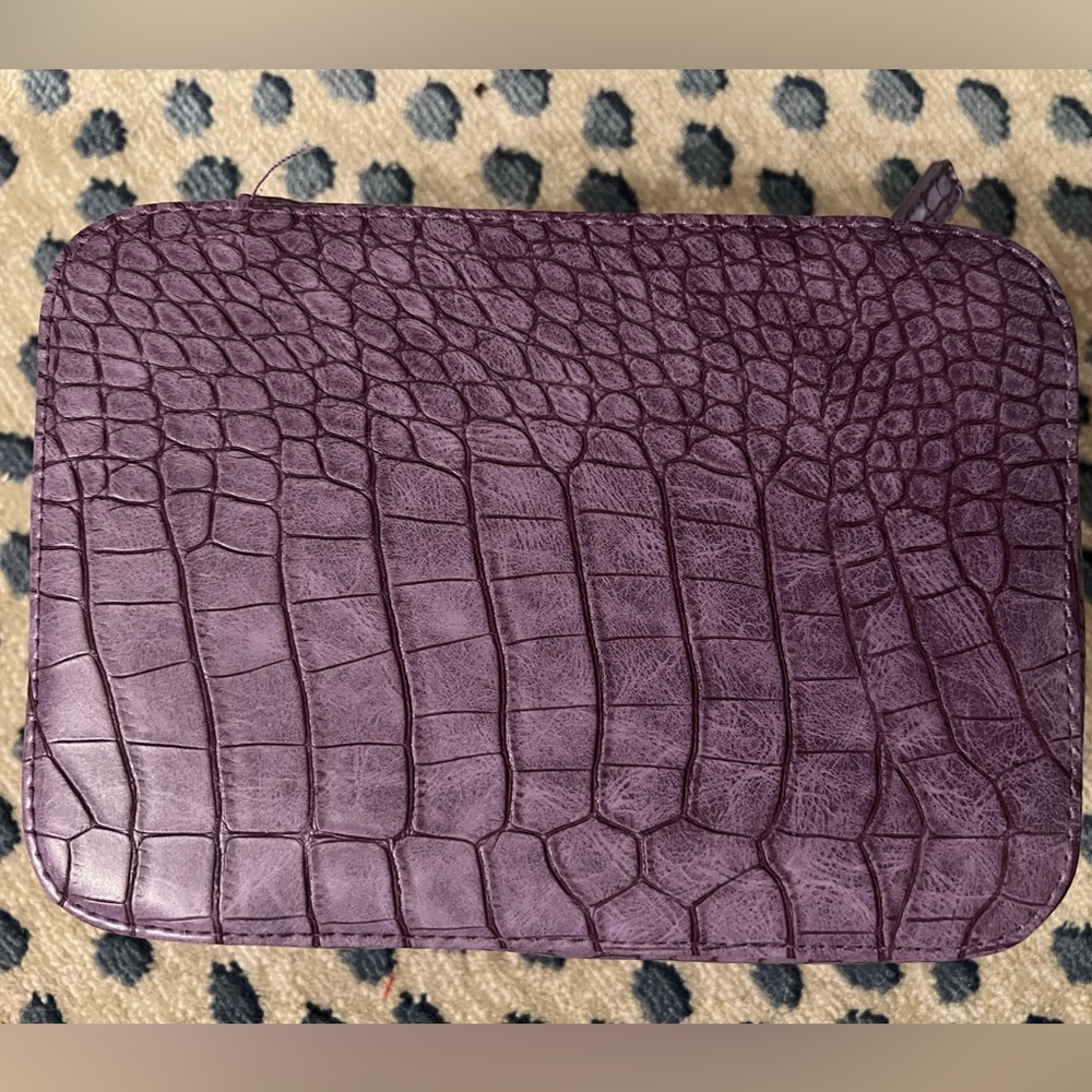 Trish McEvoy (faux) purple croc makeup organizer bag. Never used.
